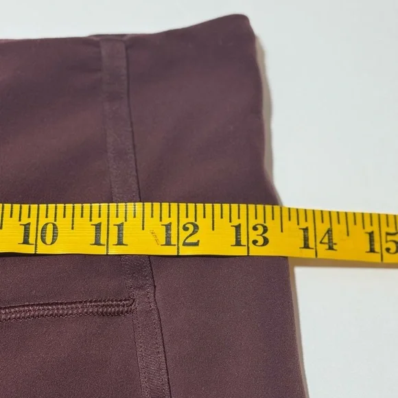 ATHLETA Leggings Women's Medium Burgundy Vitality Stash Pocket 7/8 S Tight Mesh - Picture 12 of 15